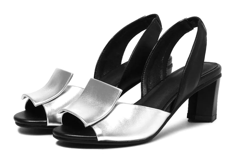 Chunky Heel Open Toe Women's Sandals with Ankle Strap