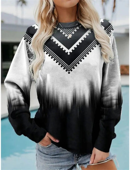 Retro Casual Round Neck Long Sleeve Sweater