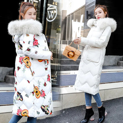 Reversible Cotton-Padded Jacket with Hood and Fur Collar