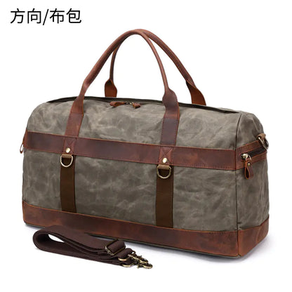 Vintage Waxed Canvas Travel Bag for Camping and Storage