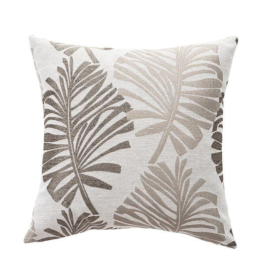 Linen Printed Leaf Cushion Cover