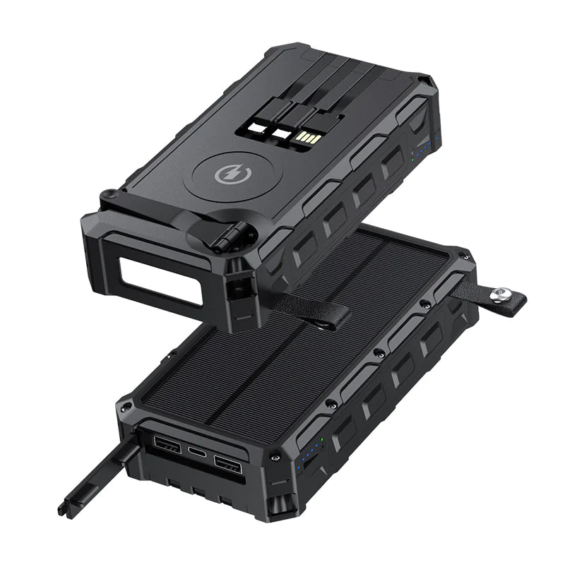 Portable Solar Hand-Crank Wireless Power Bank