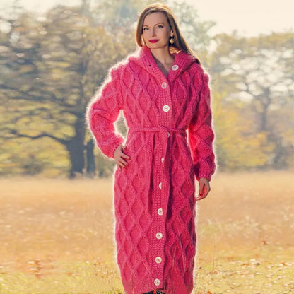 2020 Women's Oversized Knit Cardigan with Hood