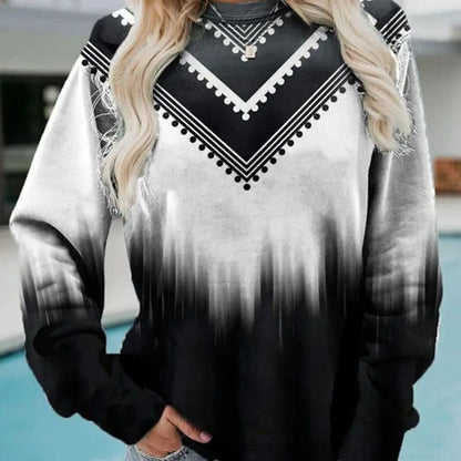 Retro Casual Round Neck Long Sleeve Sweater