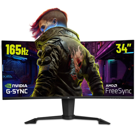 34 inch Ultrawide Curved Gaming Monitor WQHD 3440X1440 Resolution165 Hz 1ms 1500R VA Screen PC Monitor YEYIAN Sigurd 4000 2K Monitor 21:9 PIP/PBP 178° Viewing Angle 121% sRGB 16.7M Tilt Adjustable