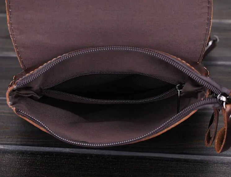 Genuine Leather Crocodile Pattern Men's Shoulder Bag