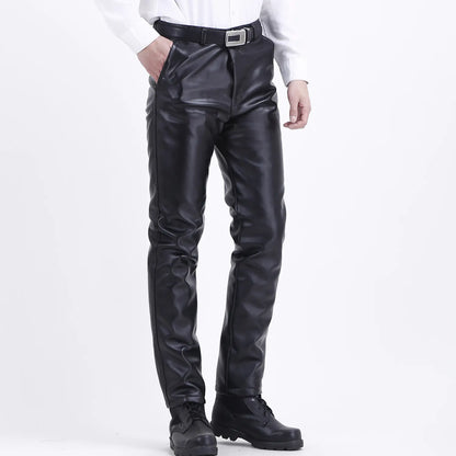 Windproof Warm Motorcycle Leather Pants with Oil Resistance