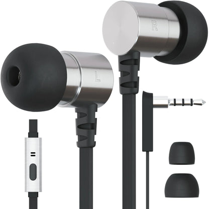 Symphonized Metal Wired Earbuds with Microphone — Corded Earbuds Wired Earphones with Mic for Computer Laptop & Phone — In Ear Headphones Wired Ear buds Wired Ear phones with Wire (3.5mm Aux Jack)