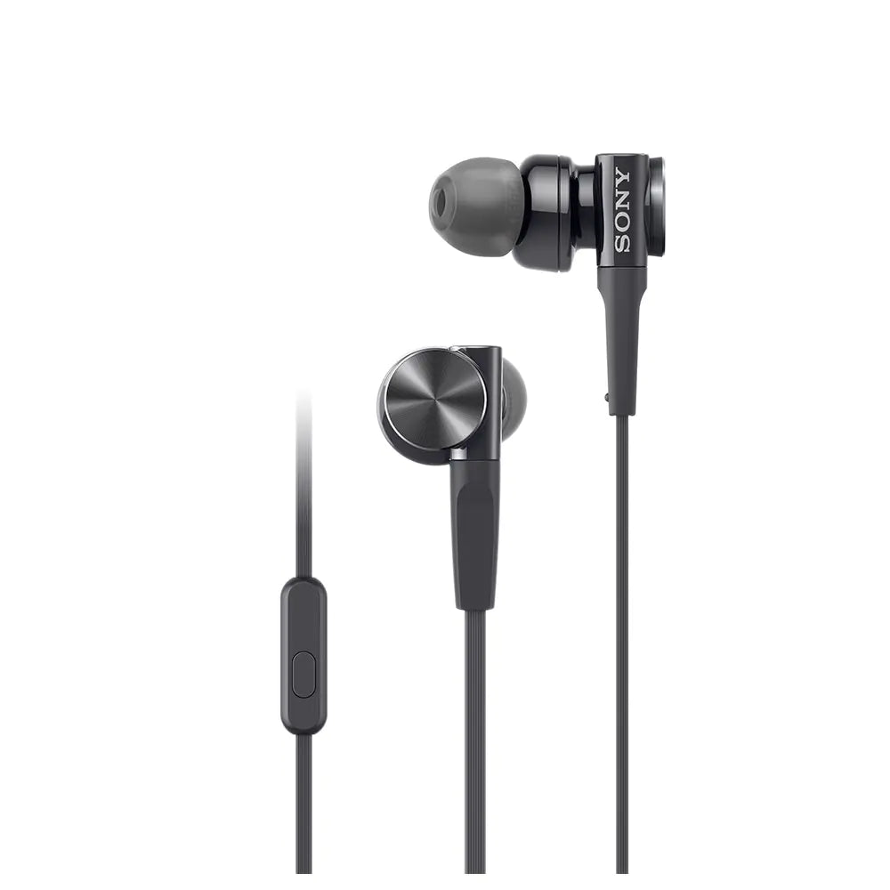 Sony SONY Earphone Heavy Bass Model MDR-XB75AP: with Canal-Type Remote Control Microphone Black MDR-XB75AP B