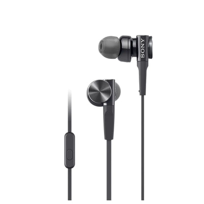 Sony SONY Earphone Heavy Bass Model MDR-XB75AP: with Canal-Type Remote Control Microphone Black MDR-XB75AP B