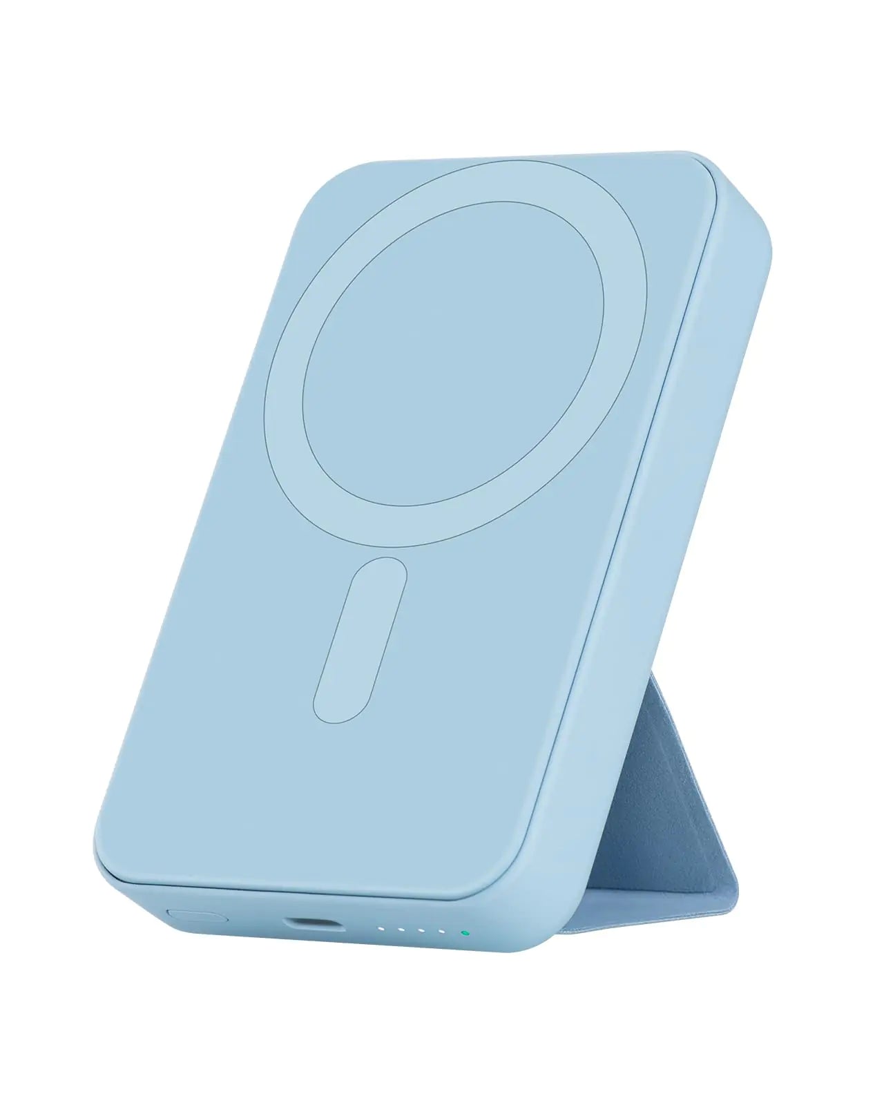 GOWATT Snap Power Bank 10000mAh 20W MagSafe Compatible Battery Pack with a Foldable Stand Fast Charging and Portable Magnetic Power Bank Compatible for iPhone 12/13/14/15/16 Series Blue