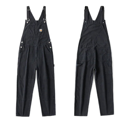 Zipper Pocket Suspender Trousers for Casual Street Wear