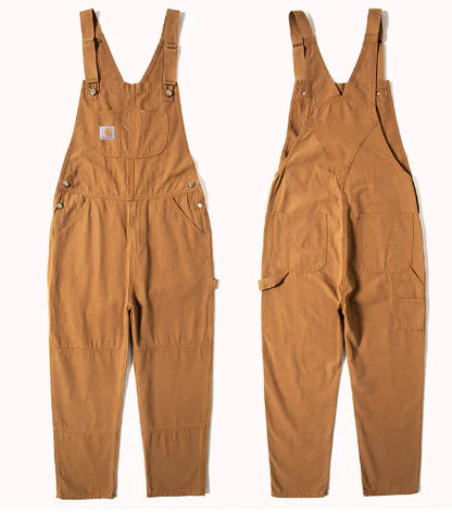 Zipper Pocket Suspender Trousers for Casual Street Wear