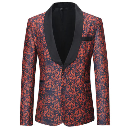 Men's Casual Formal Floral Suit Jacket