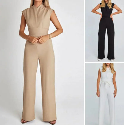 Women's Solid Wide Leg Jumpsuit