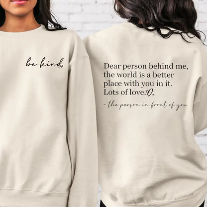 Be Kind Graphic Sweatshirt for Women - Inspirational Design